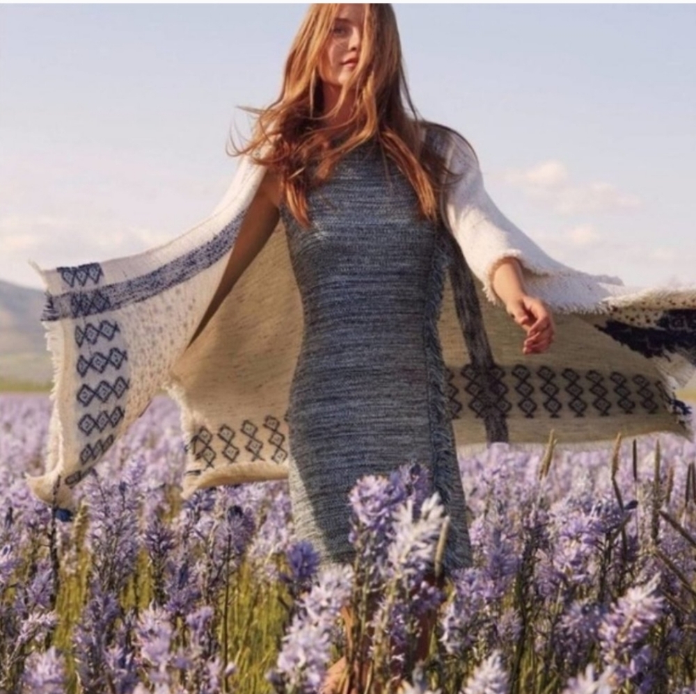 ANTHROPOLOGIE Fringe Variegated Stripe Dress {G20}